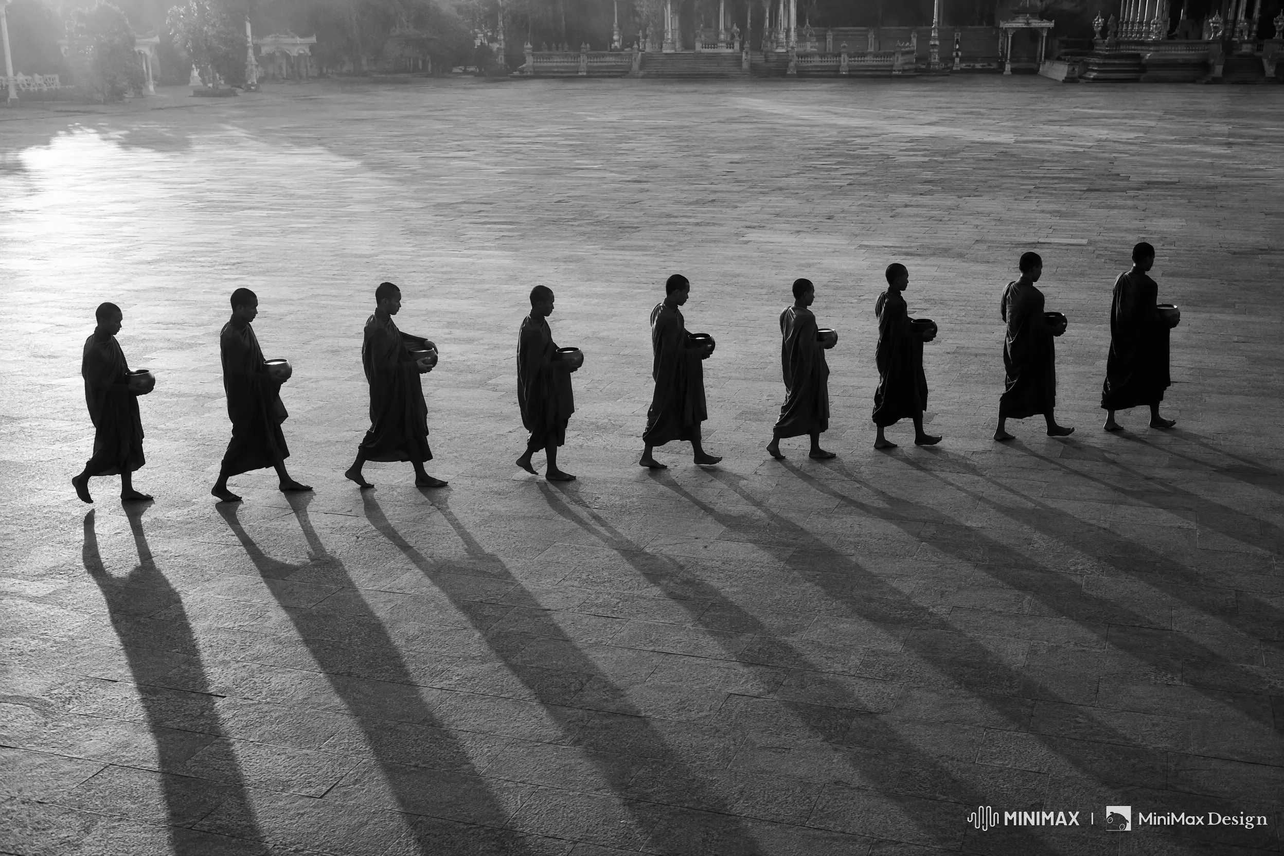 Buddhist community gathered in practice